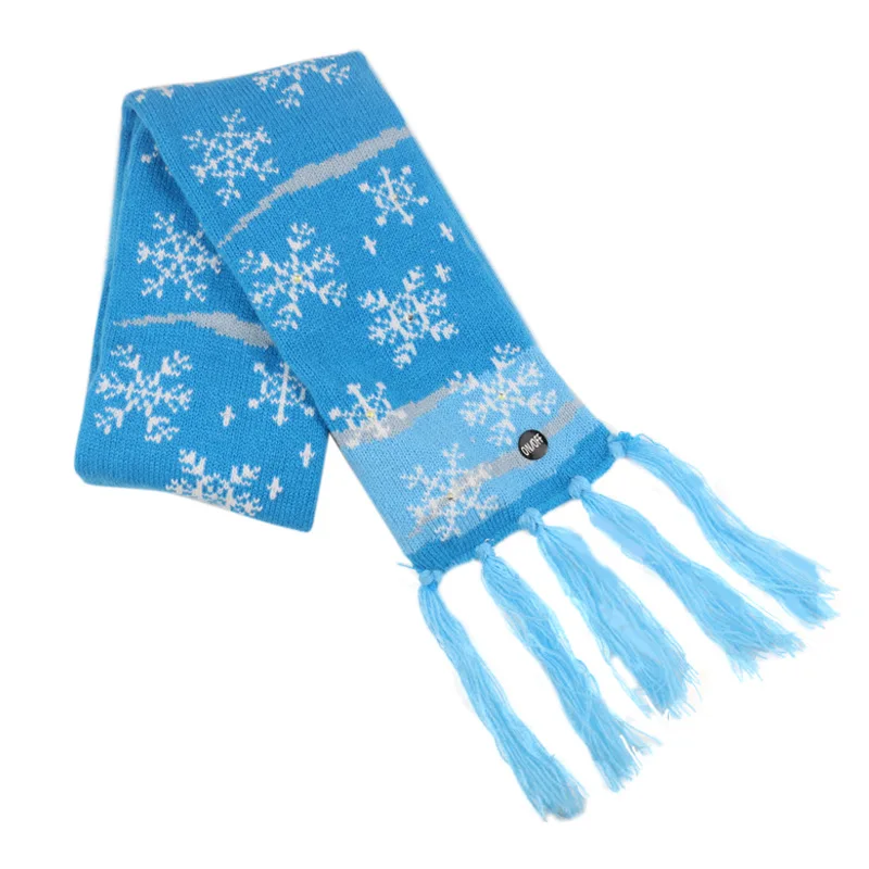 Christmas series scarf hat set winter new wool cap LED lights warm knitted sweater cap scarf for men and women - Цвет: 8