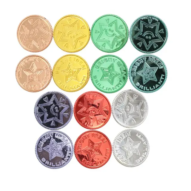 Lucky Pirate Gold Coins Plastic Set of 100,Play Gold Treasure Coins for Play P31B 6