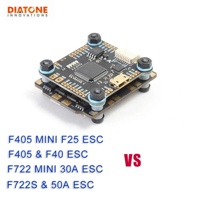 

Diatone MAMBA F405/ F722/ F722S Betaflight Flight Controller & F40 40A/F25 DSHOT600 50A/30A Brushless ESC For RC Model Part Accs