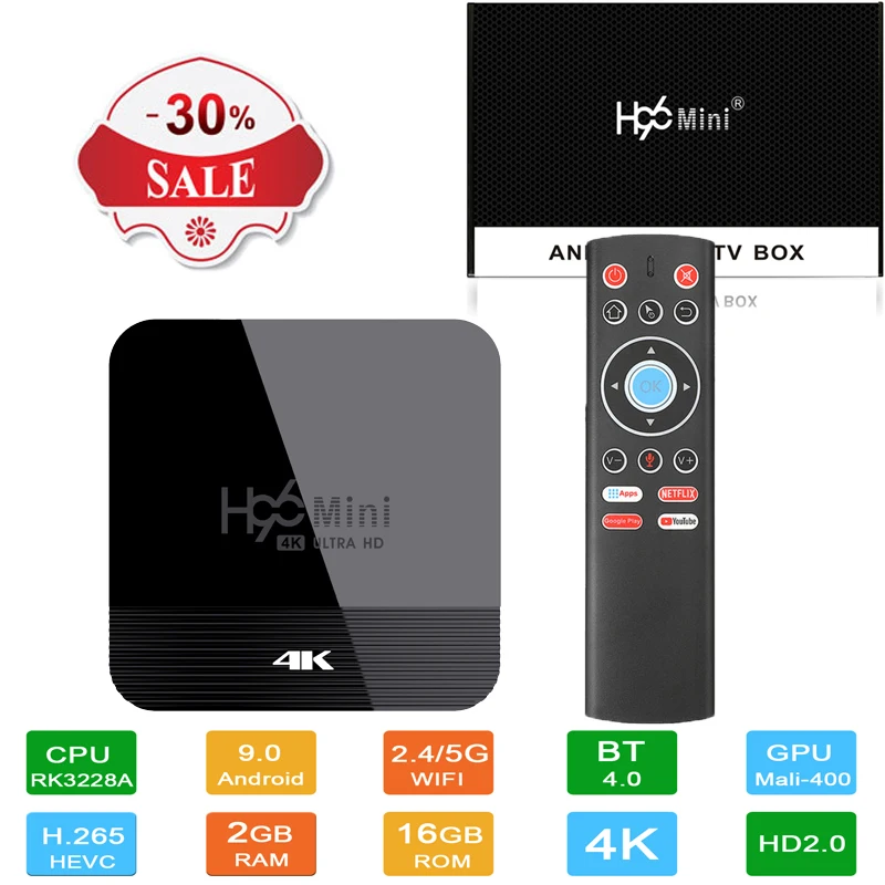 H96 мини H8 Rockchip RK3228A Android tv Box Четырехъядерный 4K H.265 2,4G/5G wifi Bluetooth 4,0 Поддержка Испания ip tv m3u подписка