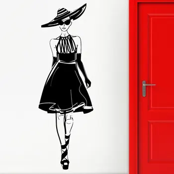 

wall sticker clothing store shopping center home decoration mural Vinyl applique sexy girl fashion show style model catwalk