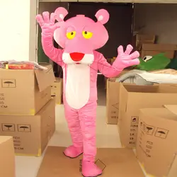 Костюм талисмана для взрослых персонаж розовый ростовой костюм Пантеры Леопард маскарадный карнавал для вечерние