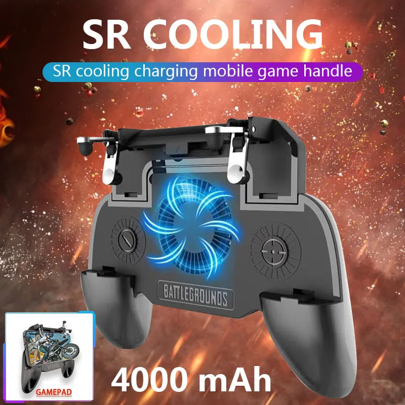  3In1 PUBG Controller Gamepad For Phone Joystick With 4000mAh Power Bank Cooling Fan Triggers No Del