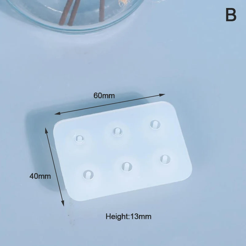 6Styles Transparent Rectangle Silicone Bead Mould Square Ball 6 Hanging Holes DIY Epoxy Jewelry Mold Resin Molds For Jewelry