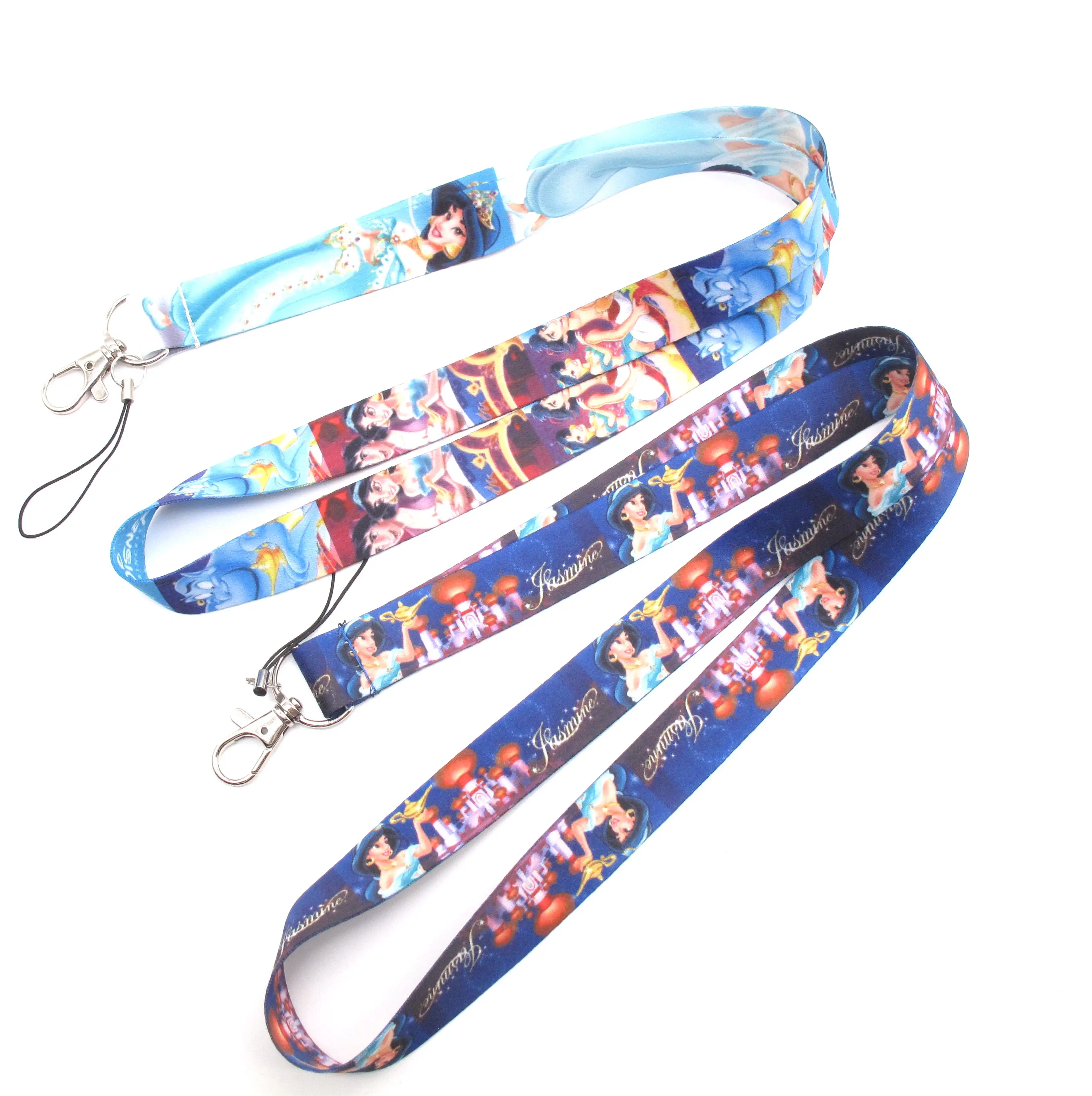 

10 pcs/20 pcs/50 pcs cartoon Jasmine princess Lanyard Key Lanyard Cosplay Badge ID Cards Holders Neck Straps Keyring C15