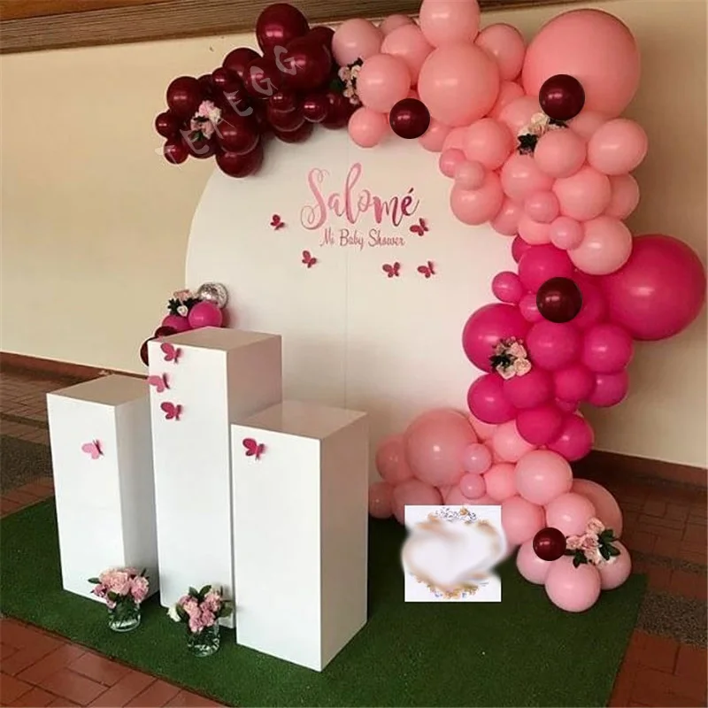 

117Pcs Baby Shower Girl Birthday Balloon Garland Kit Arch For Adult Wedding Party Decoration Anniversary Rose Red Pink Globos