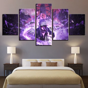 

5 Panel Cartoon Naruto Modular Canvas Character Pictures Art Posters Prints Painting Wall Framework For Living Room Home Decor