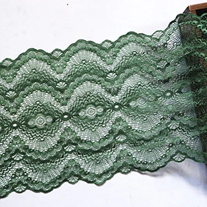 green 1 метр 22 см в ширину 12 цветов эластичное кружево отделка DIY Одежда повязка на голову аксессуары Швейные Аппликации стрейч французская Сетка кружевная ткань - Цвет: green