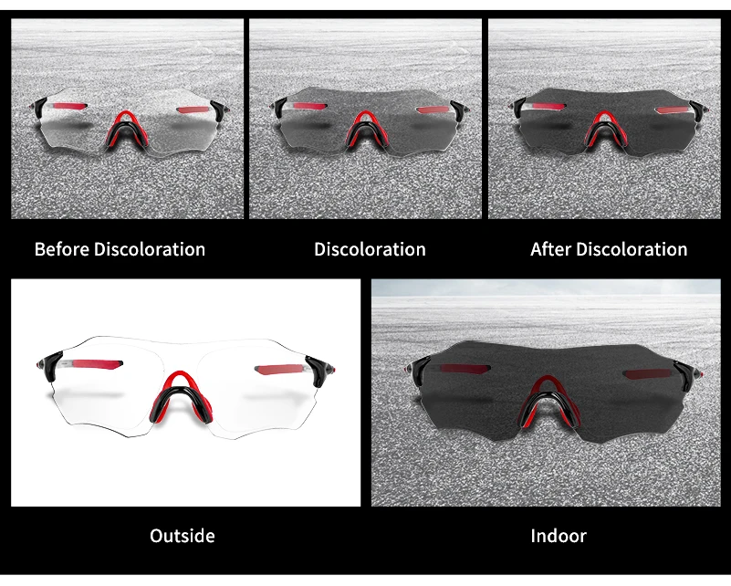 WEST BIKING Photochromic Cycling Bicycle Glasses for Men UV 400 Bike Eyewear Outdoor Sports MTB Bicycle Bike Sunglasses Goggles
