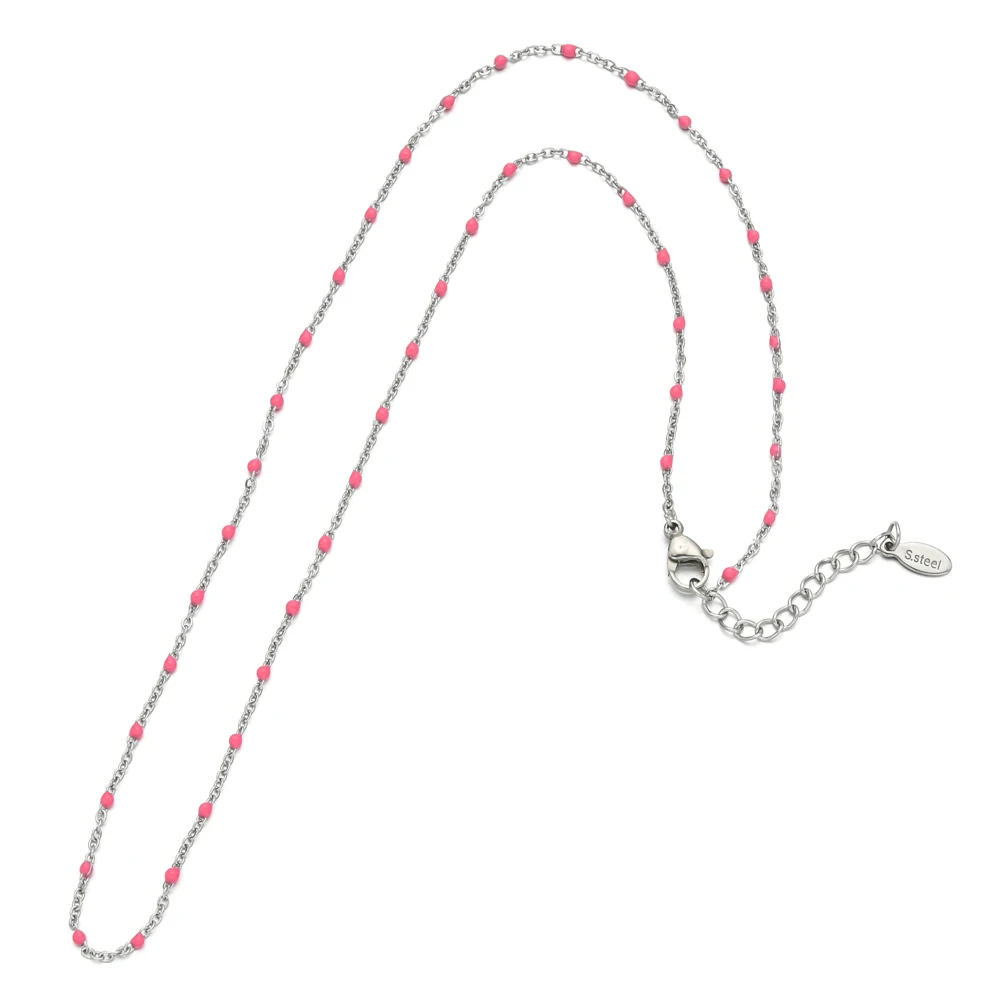 ZMZY Fashion Boho Women Stainless Steel Necklace Silver Color Beaded Chain Chokers Necklaces Chic Wedding Gift Collier Femme - Image 4