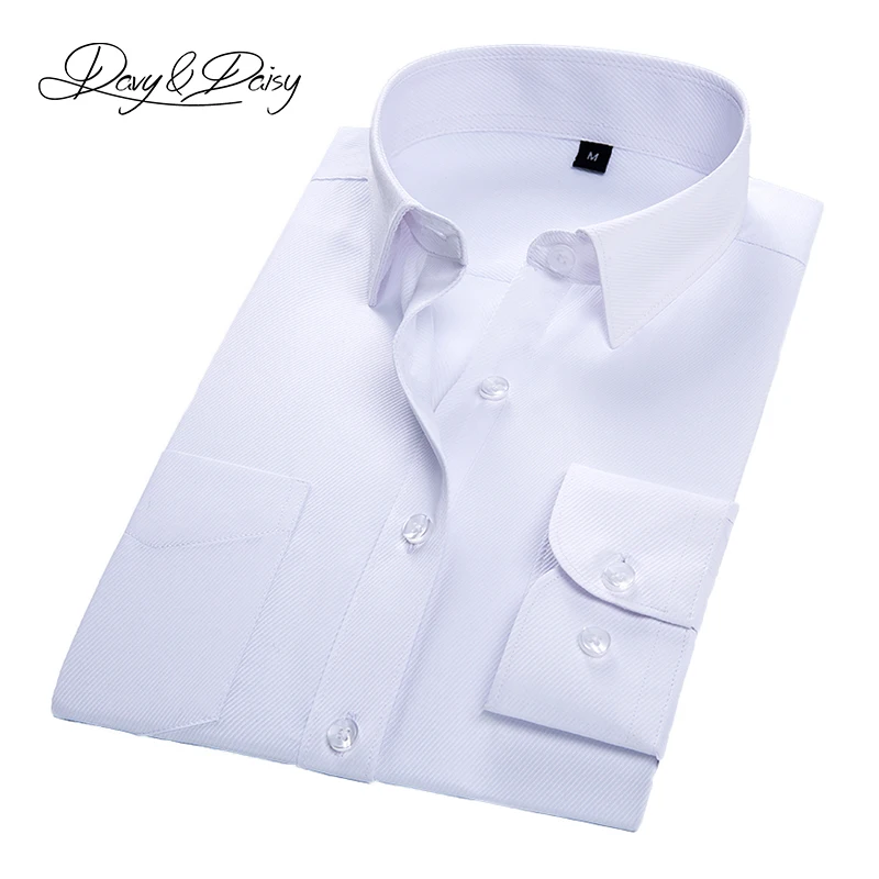 

DAVYDAISY 2019 New Arrival Spring Autumn Man Shirts Male Twill Shirt Fashion Causal Work Business Brand Clothing 9 Colors DS-264