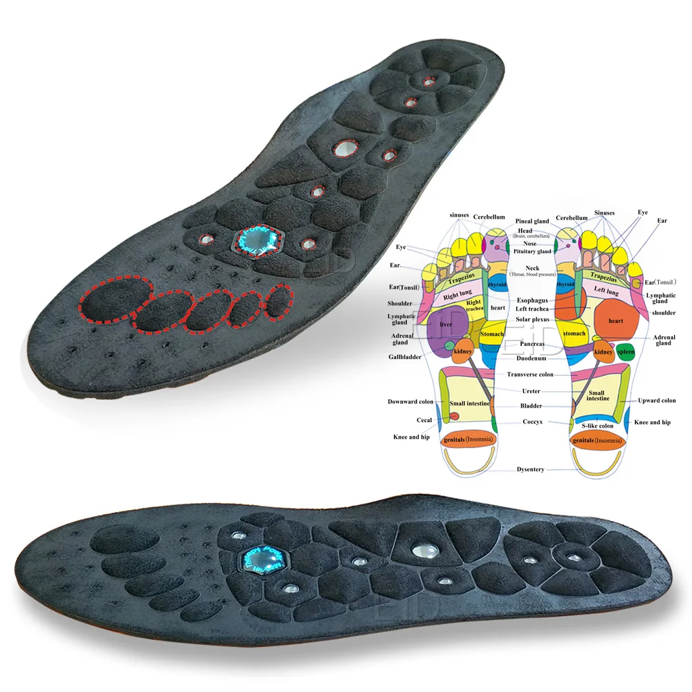 EiD Magnetic massage Insoles Shock Absorption Cushion Foot AcupressureTherapy Slimming Insoles for shoes Weight Loss Woman Men