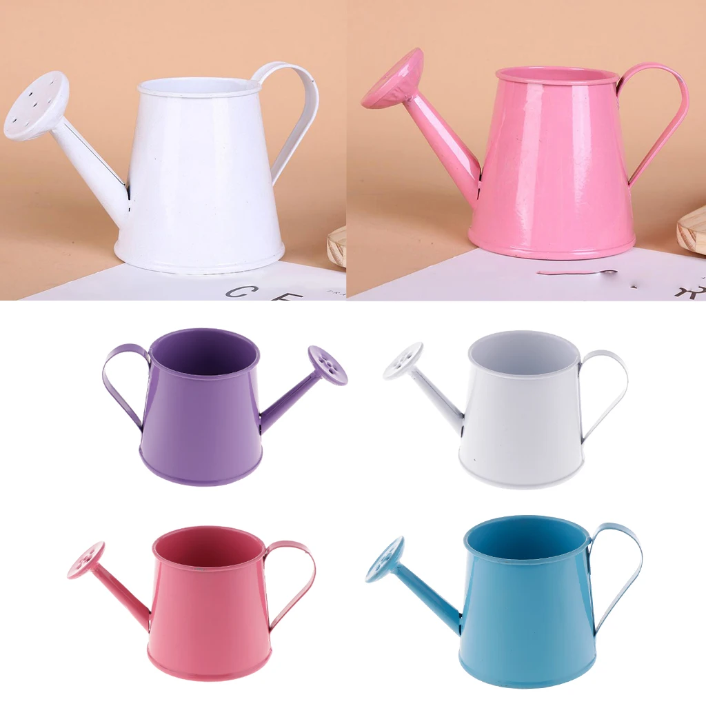 4Pcs Creative Mini Metal Iron Watering Can Garden Flower Pot Plant Planter Home Decor