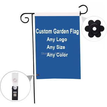 

Double-sided Custom Garden Flag Banner Including Flagpole Windproof Rubber Stopper Clip 12''x18'' 30x45cm, free shipping