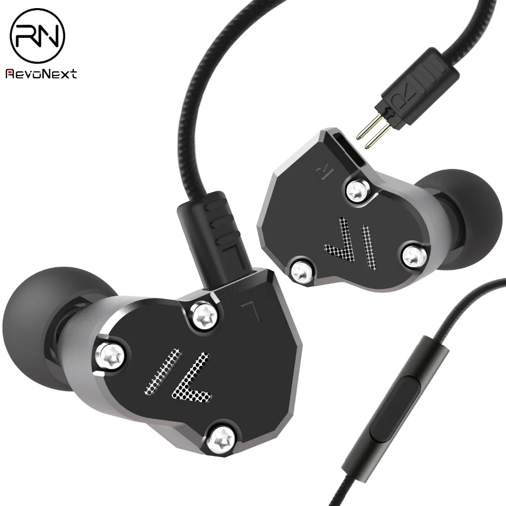 Гибридные наушники вкладыши Revonext QT2 2DD + 1BA Hi Fi DJ Monito спортивные для бега PK QT3