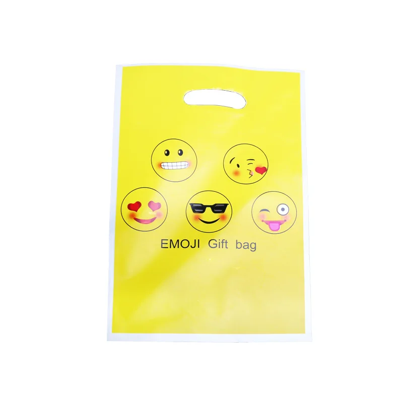10 шт./лот, вечерние подарочные сумки с изображением единорога из альпаки, вечерние пластиковые сумки для конфет, праздничные вечерние сумки для детей - Цвет: Emoji
