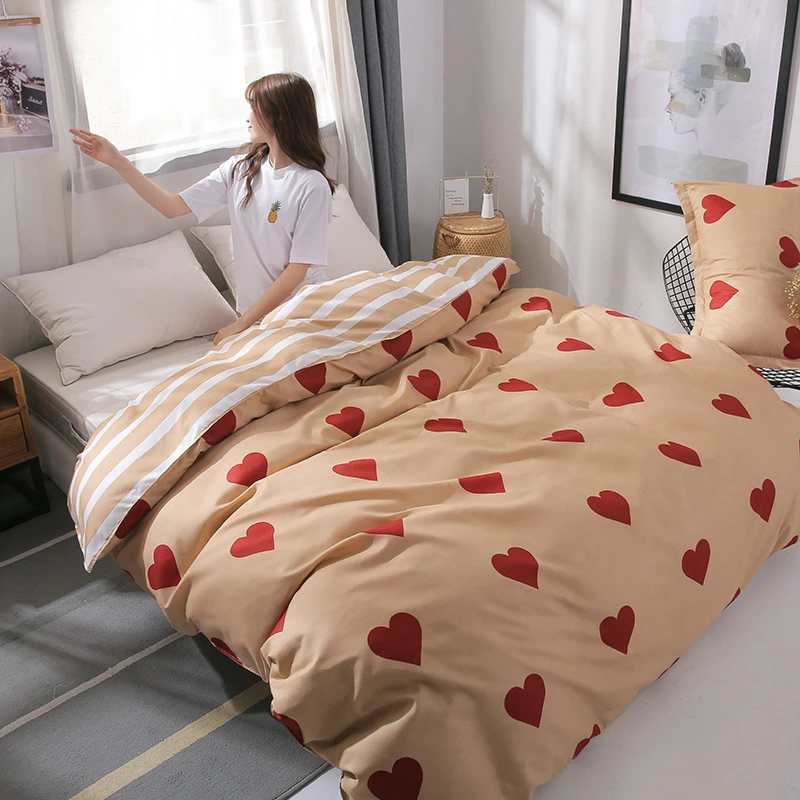 Luxury Aloe Cotton Bedding Set Nature Soft Duvet Cover Bed Sheets And Pillowcase 4pcs Sets 220x240cm | Дом и сад