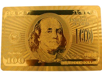 dollar version Позолоченная фольга покер игральные карты игры Спорт Досуг игра-головоломка водонепроницаемые карты для покера карта подарок роскошный золотой цвет карты/3 - Цвет: dollar version
