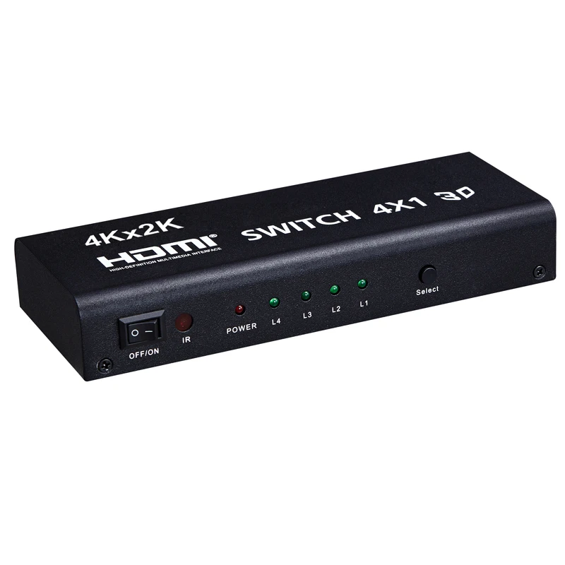 4kx2k 4x1 HDMI Switch 3D with IR Remote Toslink Coaxial AUX Audio Output 4 Input with 1 Output 4K 1080P for PS3 PS4 PC DVD HDTV