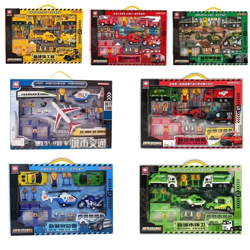 

Popular children's toy engineering car garbage sanitation driver pick up box children toy truck fire truck factory wholesale