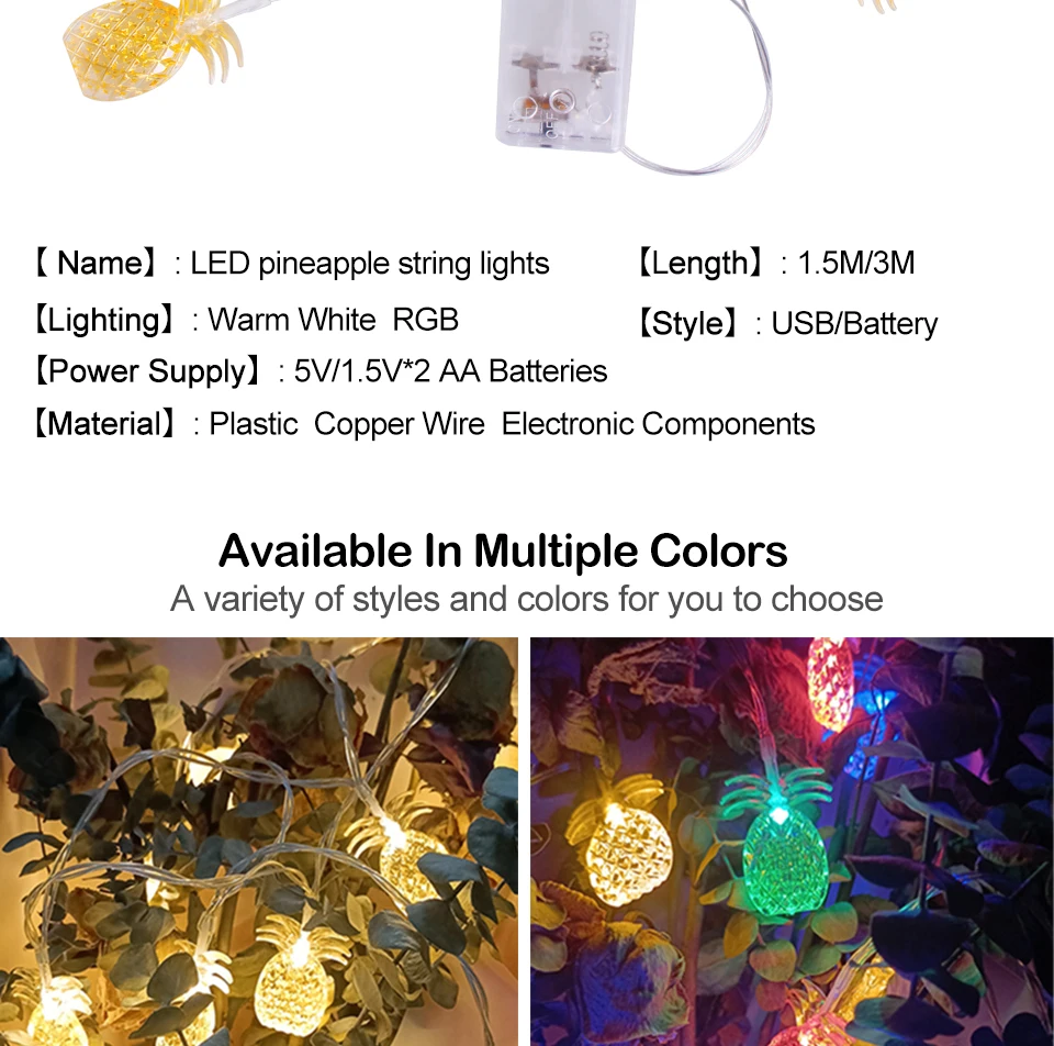 wall night light LED Pineapple Garland String Lights Christmas Fairy Tale String Lights Outdoor Holiday Wedding Christmas Party Home Decoration moon night light