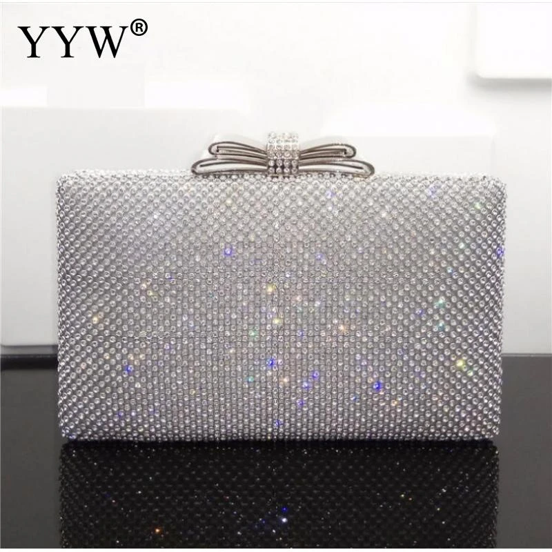 De Dios Patrocinar miseria Bolso de mano de boda para mujer, bolsa de mano con diamantes para fiesta,  de plata, con purpurina, con eslinga, de noche|Cubos| - AliExpress