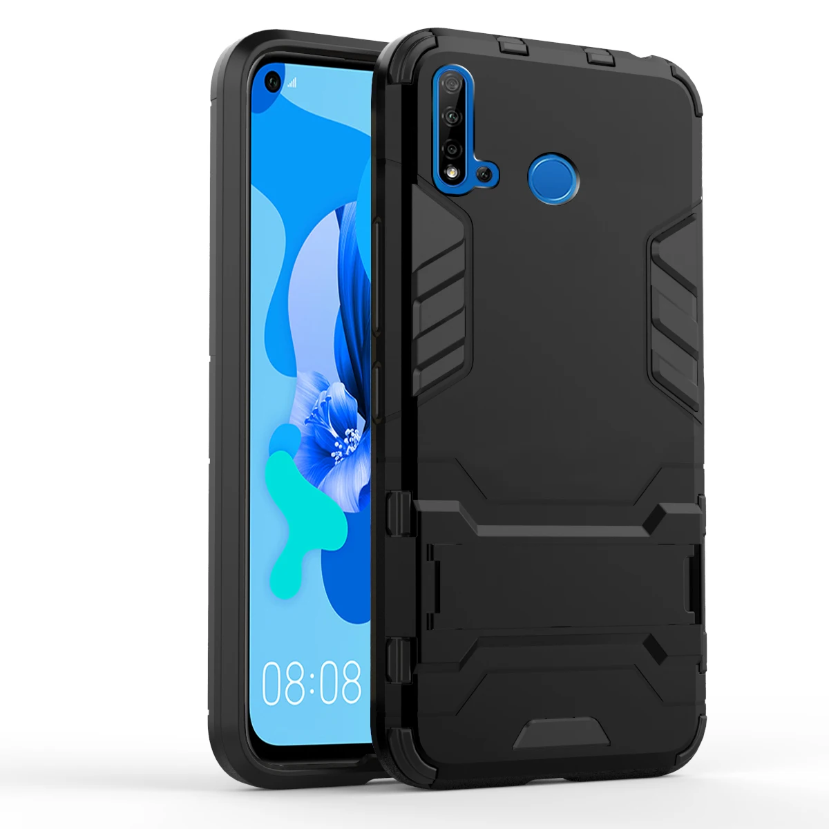 Для huawei P20 Lite Nova 5i Nova 5 Pro задний Чехол с двойным слоем ТПУ+ PC Гибридный чехол противоударный защитный чехол с подставкой