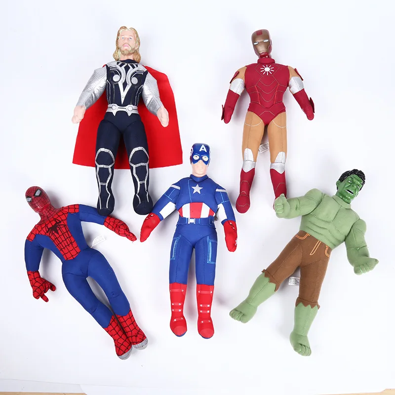25cm Los vengadores de Marvel veneno Batman Superman Spiderman Thanos Hulk Iron Man Thor figura DE ACCIÓN DE Lobezno juguetes muñeco de peluche chico regalos