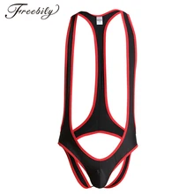 Sexy Undershirt Mens Singlet Underwear Breathable Jumpsuits Sexy Men Open Butt Briefs Bikini Bodysuit Men's Jumpsuits Undershirt