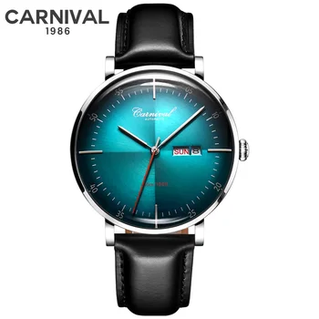 

KARNEVAL Mode Herren Uhren Top Brand Luxus Multifunktions Automatische Uhr Männer Kalender Wasserdicht Leucht Mechanische Uhren