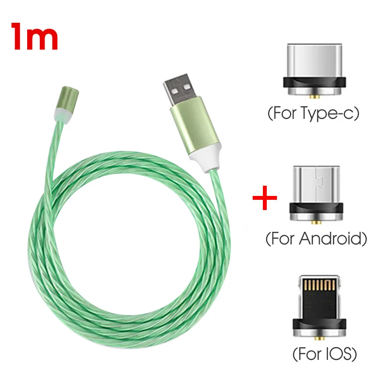 Ленточный Магнитный зарядный кабель для iPhone, зарядный кабель Micro usb type-C USB C USBC для Android, зарядное устройство, шнур, светильник - Цвет: 4866103