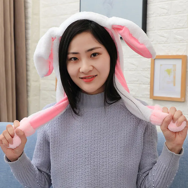 Plush Flash Rabbit Ears Pink Funny Rabbit Hat LED Imitate Cute Dance Rabbit Ears Joke Gifts Girl Friend Gasbag