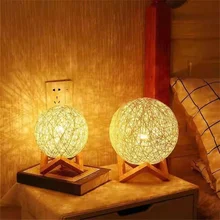 Ins Night Light Table Sepak Takraw Led Night Light Starry Sky Moon Creative Gift Nordic Usb Table Lamp Bedroom Bedside Decoratio