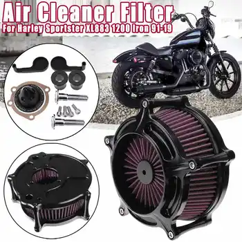 

Black Air Filter Intake Cleaner For Harley/Sportster XL883 1200 Iron 1991-2010 2011 2012 2013 2014 2015 2016 2017 2018 2019