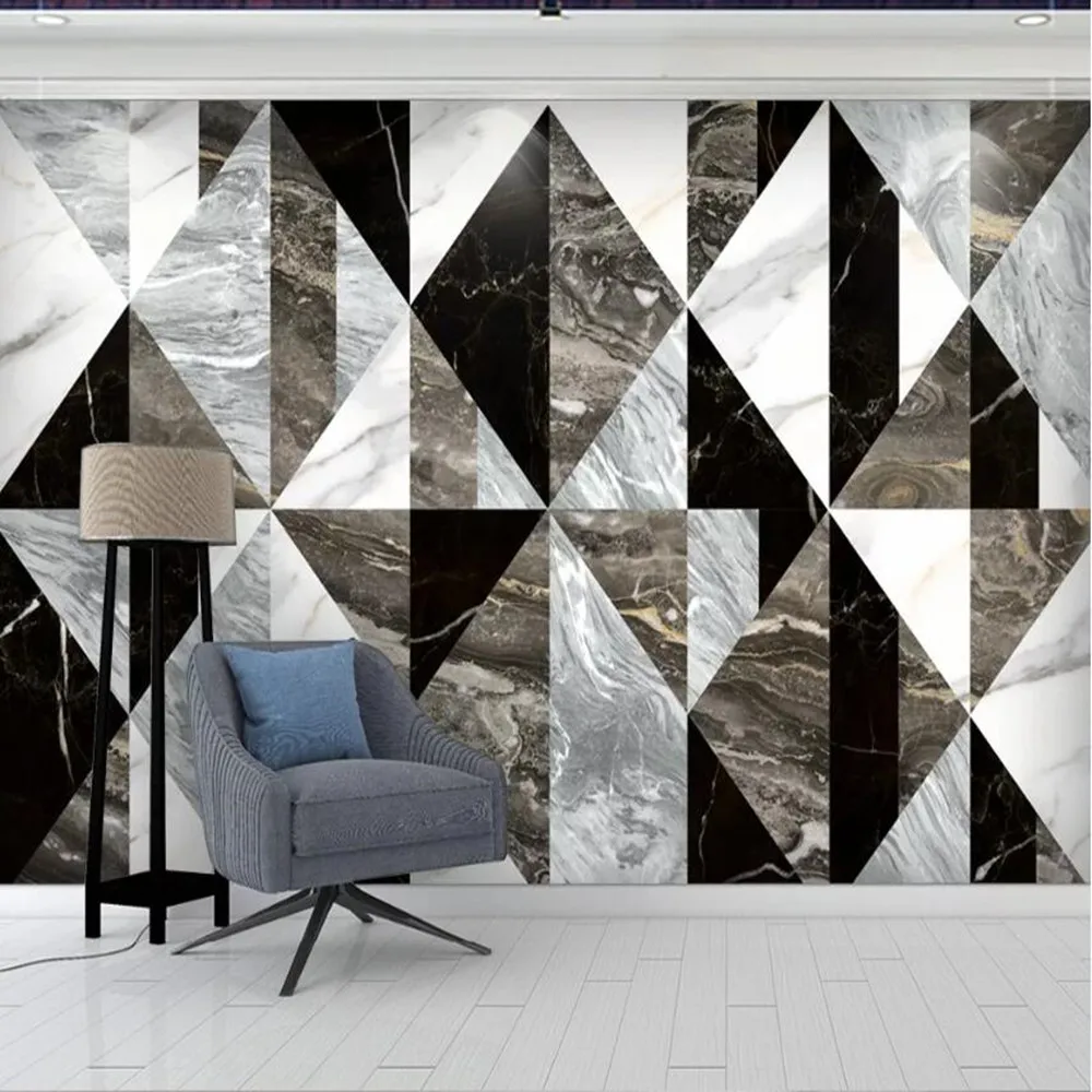 

Milofei manufacturers custom 3D modern geometric marble graphic background wallpaper mural