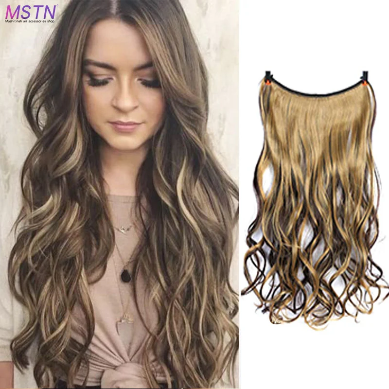 

MSTN 24-Inch Invisible Secret Fish Line Without Clip High Temperature Synthetic Fiber Hair Extension Headwear