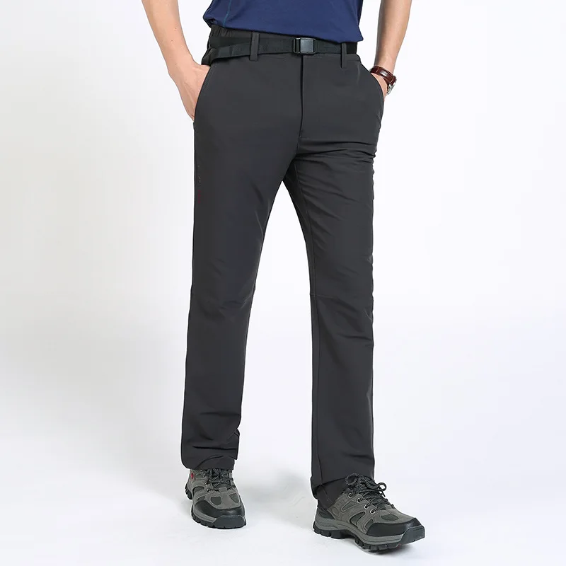 Повседневные мужские брюки-карго со средней талией, Стрейчевые быстросохнущие брюки для улицы, мужские весенние спортивные брюки с ремнем размера плюс, pantalon homme