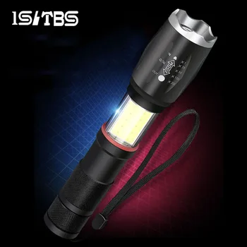 

LED Flashlight Ultra Bright Torch T6/COB Outdoor Waterproof Zoomable Rechargeable 18650 Battery Flashlights Hiking Camping Light