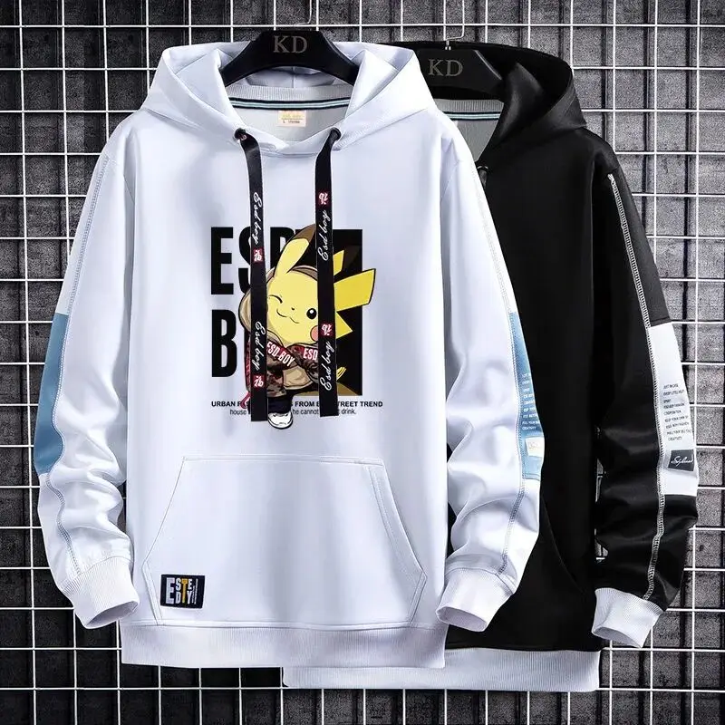 

Spring and autumn trend Sweatshirt men's personality cartoon pattern stitching Hoodie long sleeve casual loose Pullover