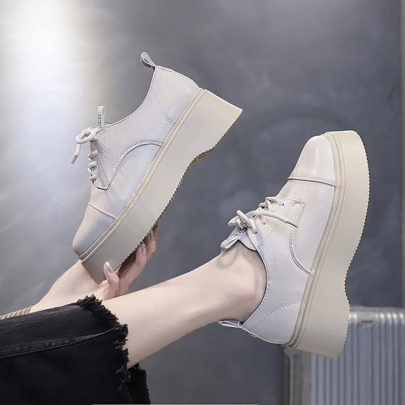 

Casual Woman Shoe Korean Shoes Female Footwear Autumn Round Toe British Style Clogs Platform Oxfords Women's 2019 Dress Fall