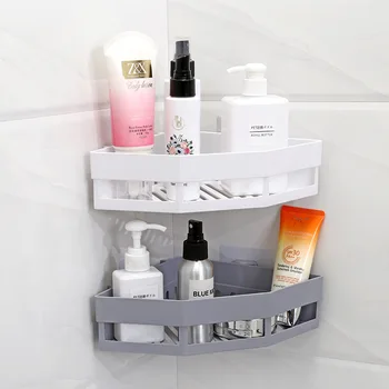

Plastic Drain Bathroom Accessories Organizer Marble Basket Corner Triangular Shower Rack Set Bano Household Merchandises BE50BS