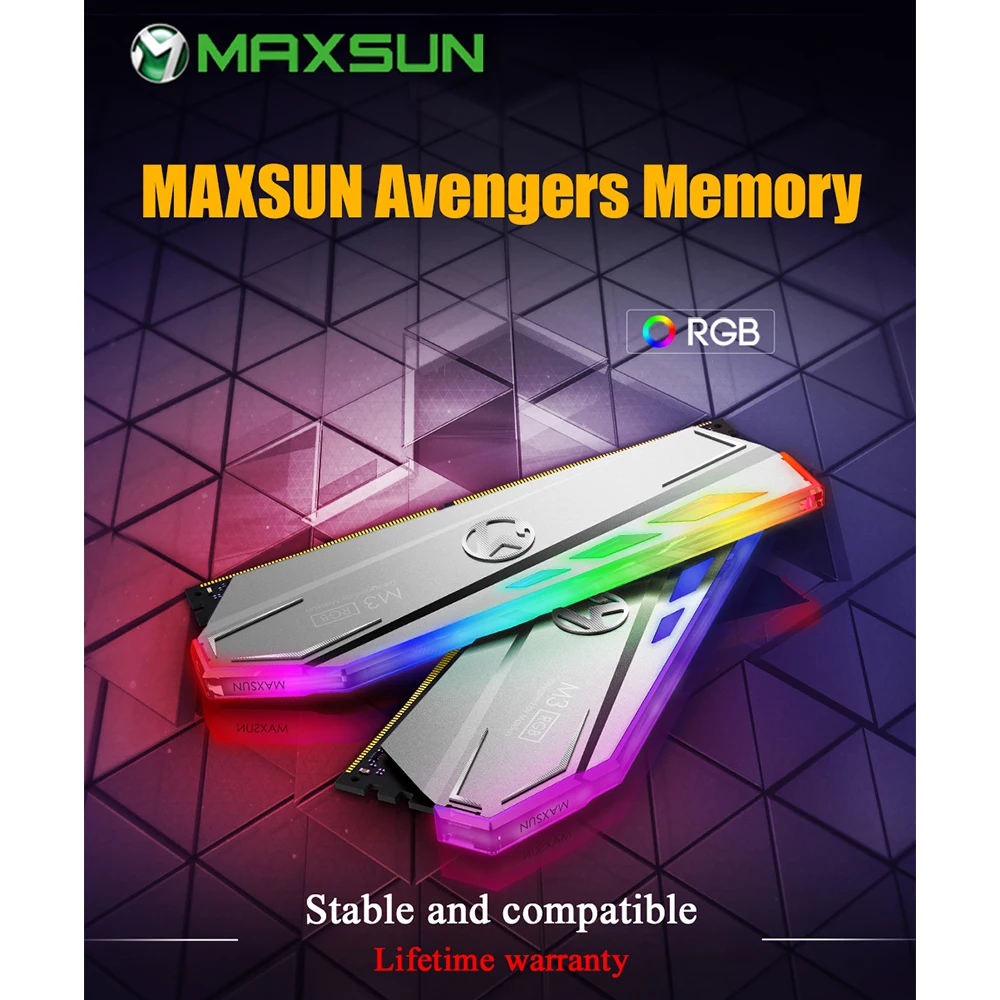 MAXSUN ram ddr4 8 Гб RGB эффект освещения 2400 МГц 2666 МГц 3000 МГц 17-17-17-39 288pin 1,2 в пожизненная гарантия память оперативная память ddr 4 шт