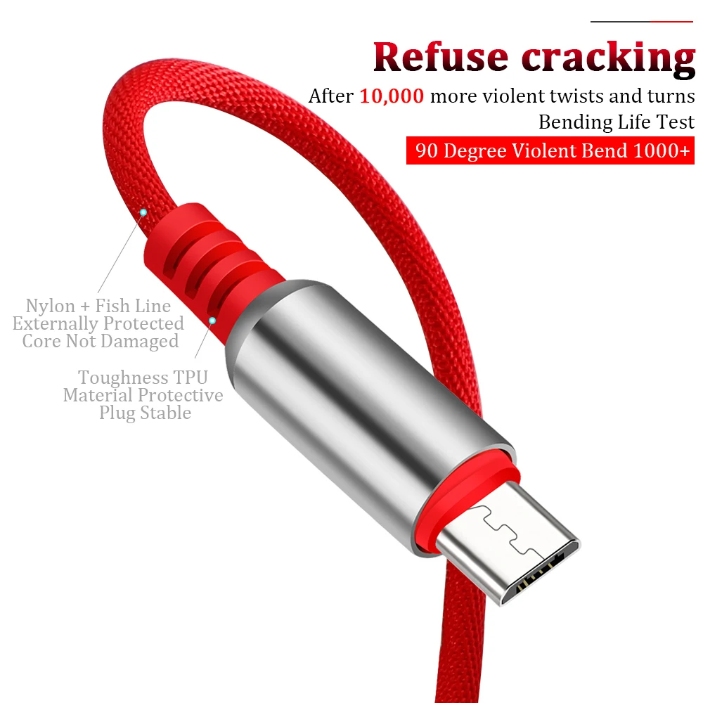 Micro usb type-C кабель для Xiaomi Redmi Note 7 Android Micro USB Мобильный телефон данных для samsung huawei провод для быстрой зарядки