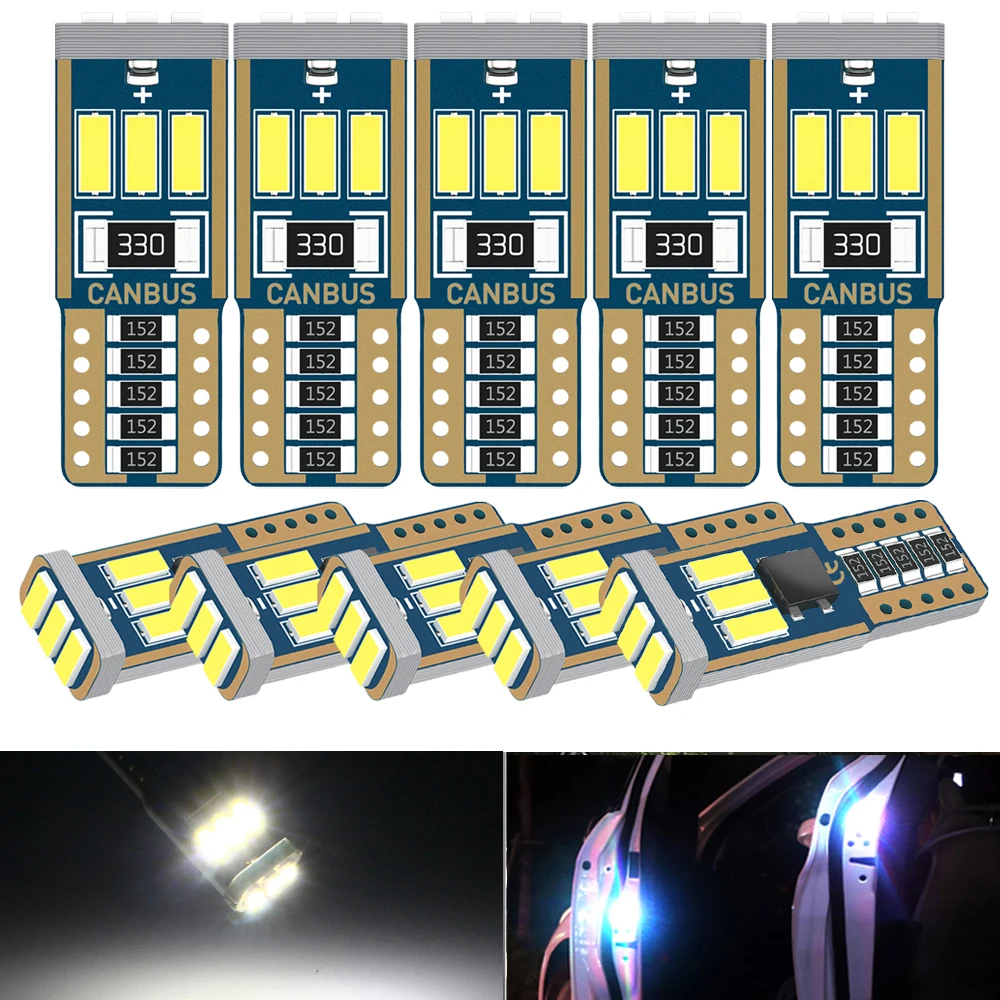 10 шт. новинка светодиодная лампа Canbus T10 W5W 194 168 4014 9SMD для автомобильного освещения