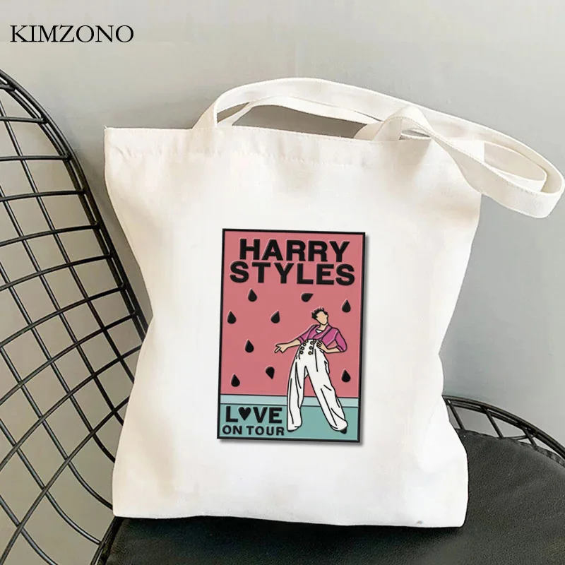 Bolsa de yute de lona para compras de Harry Styles, bolsa de compras para productos alimenticios, bolsas de yute