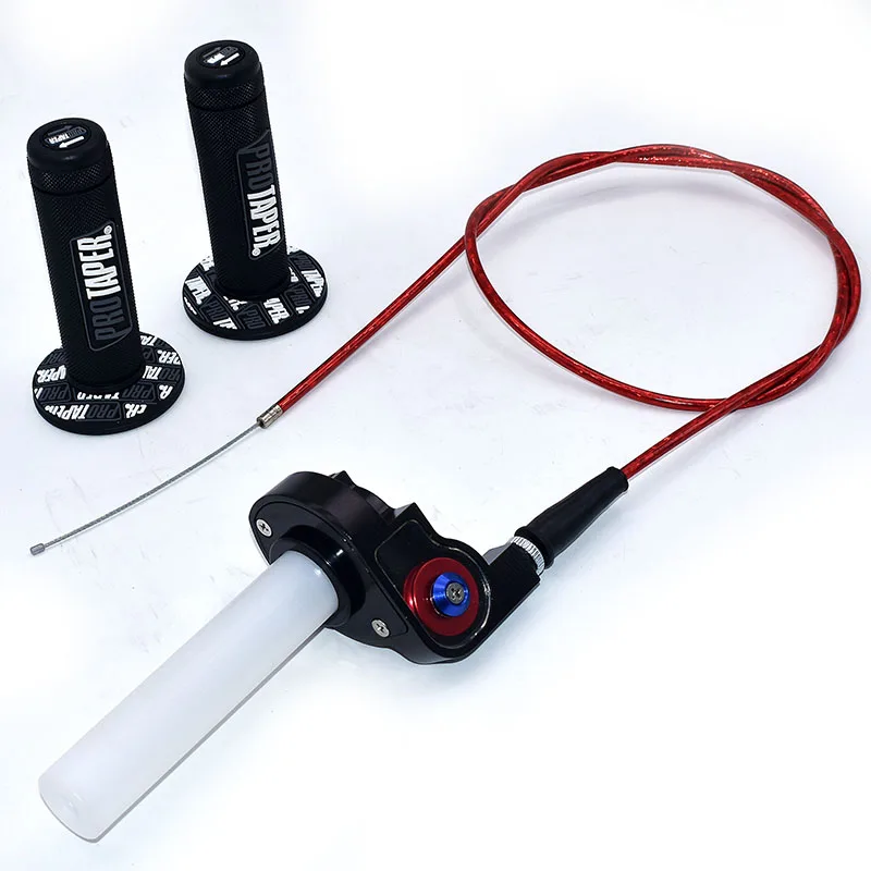 Empuñaduras de motocicleta con 1/4 de giro rápido, Cable de acelerador de 1200MM para manillar PRO TAPER Dirt Pit Bike, piezas de Motocross