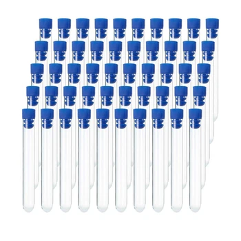 

100Pcs Clear Plastic Test Tubes with Push Caps Sample Test Tubes Needles Storage Tube 16X100mm