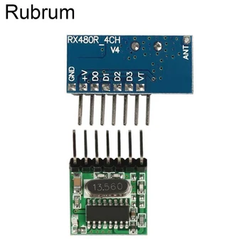 

Rubrum 10set 433mhz Wireless 4 Channel Decoding Receiver Module +Wide Voltage Coding Transmitter For 433 Mhz Remote Controls LED