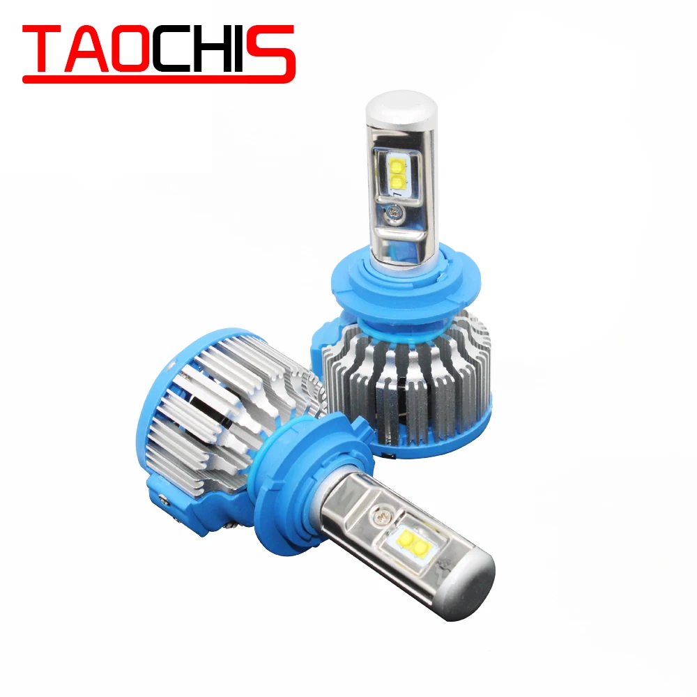 TAOCHIS T1 авто светодиодные головные фары лампы H1 H3 9005 9006 H7 H4 9007 белый Цвет 6000K Водонепроницаемый для украшения автомобиля, мотоцикла противотуманные фары