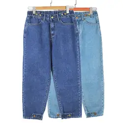 Модные женские осенние большие размеры свободные Джинсы бойфренда на пуговицах повседневные джинсы Feminino с высокой талией